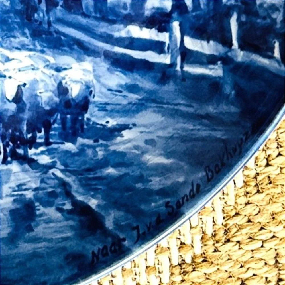 Royal Delft 1971 Hand Painted Charger H Van der Linden Sande Bakhuyzen Large 13